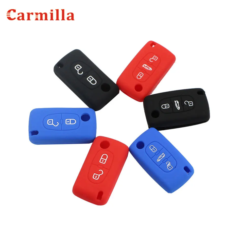 Силиконовый чехол Carmilla для Peugeot 208 207 308 RCZ 408 407 307 206 Citroen C4 C5 C3 C2 C4L Xsara Picasso с откидной