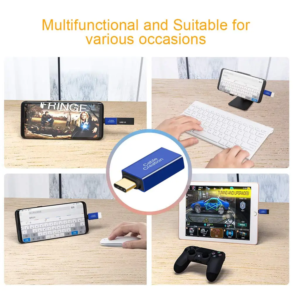 USB-C-адаптер USB 3,0, адаптер usb type C(папа)-USB 3,0 A(мама), поддержка функции OTG, совместим с MacBook/Pro