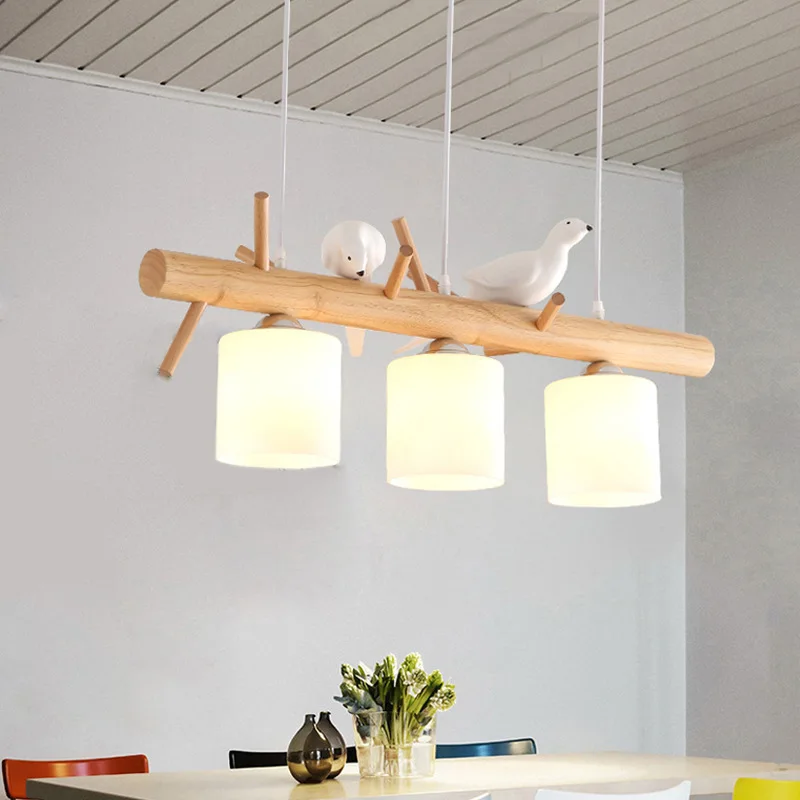 

Modern led Glass Pendant Light Nordic Dining Room Kitchen Light bird Designer Hanging Lamps Home Decor Avize Lustre Lighting