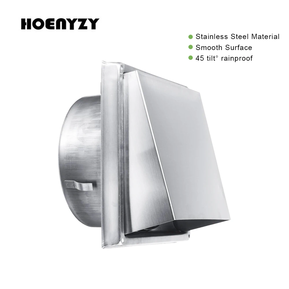4" 5" 6" Stainless Steel 304 Wall Air Vent Extract Valve Grille Ducting Cover Ventilation Outlet 100/125/150mm Ventilator