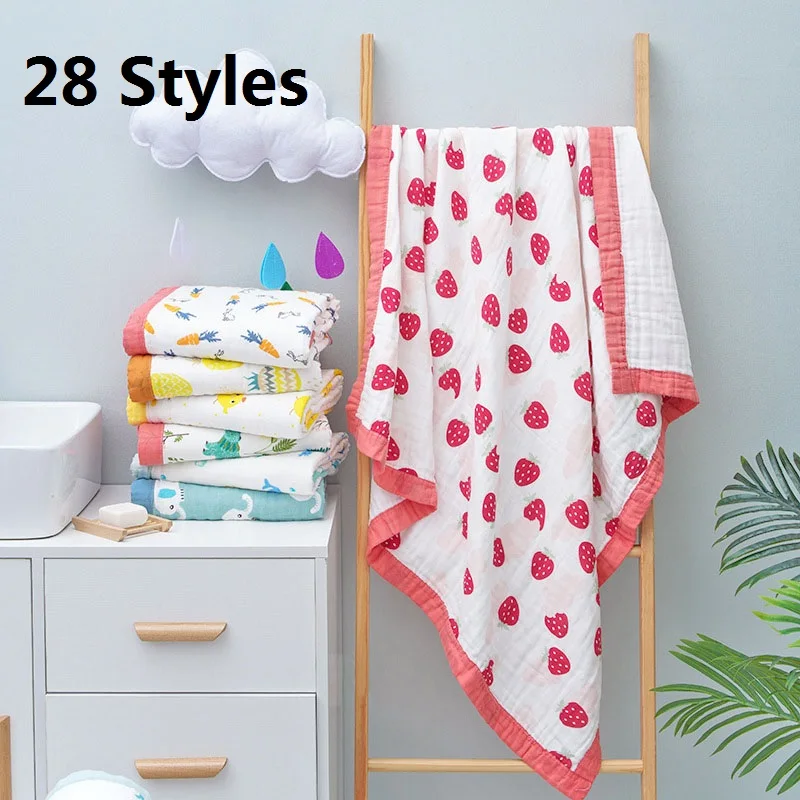 110x110cm 120x150cm 6 Layers Muslin Baby Blankets For Beds Cotton Newborn Blanket Baby Receiving Blankets Swaddling Blanket