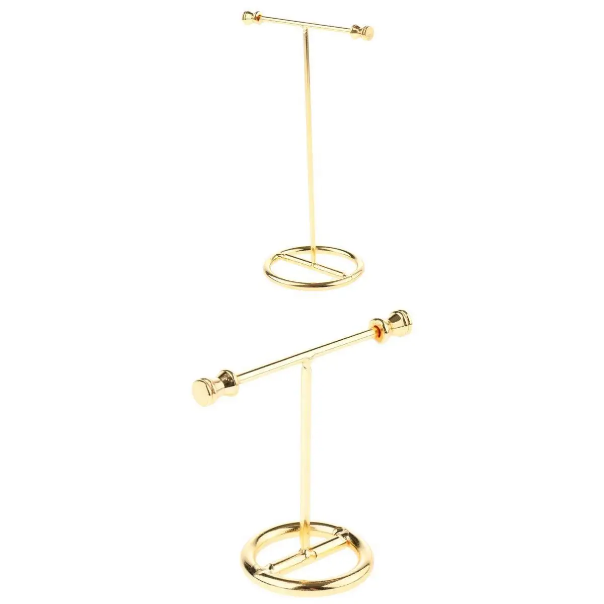 2 Pack Jewelry Display Stand Show Rack Metal Alloy Gold Jewelry Rack for Earrings Necklace Storage