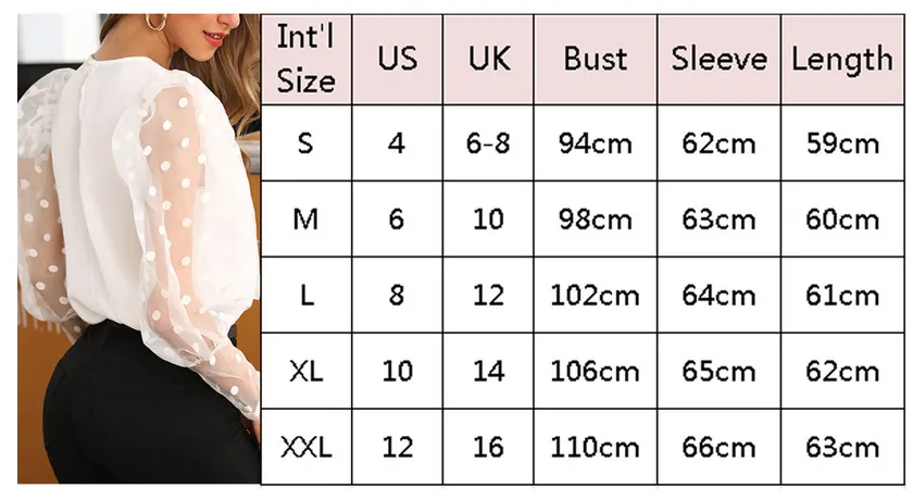Модная женская прозрачная Сетчатая футболка белая блузка из шифона в горошек с длинными рукавами Топы новая Базовая сексуальная свободная футболка с круглым вырезом