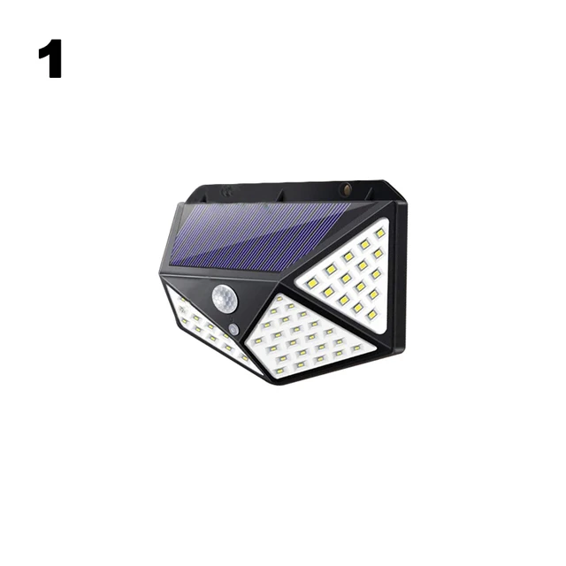 Solar LED Lights Outdoor Garden 100 LED Motion Sensor Wall Lights IP65 Waterproof Lamp For Yard Exterior Wall Fence Patio 1 PACK