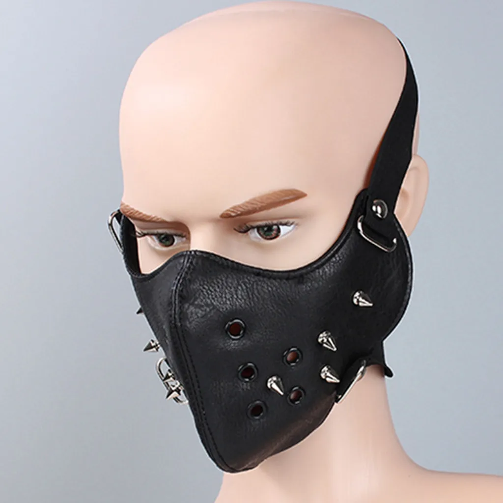 Панк Черный Унисекс мотоцикл панк галоун Косплей стиль металлическая крутая маска для рта и лица Высокое качество Прямая поставка 10H