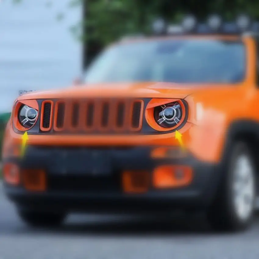 Левая Правая оранжевая Накладка для фары Jeep Renegade 15 17|Абажуры| |