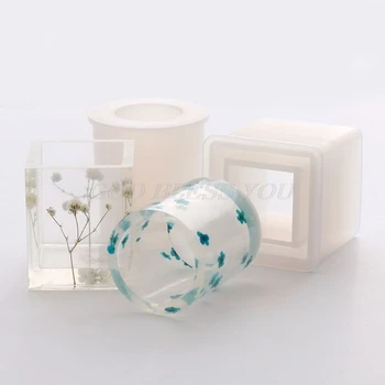 

1 Set Resin Crystal Epoxy Mold Round Square Cylinder Pen Holder Ashtray Casting Silicone Mould DIY Crafts Making Tool