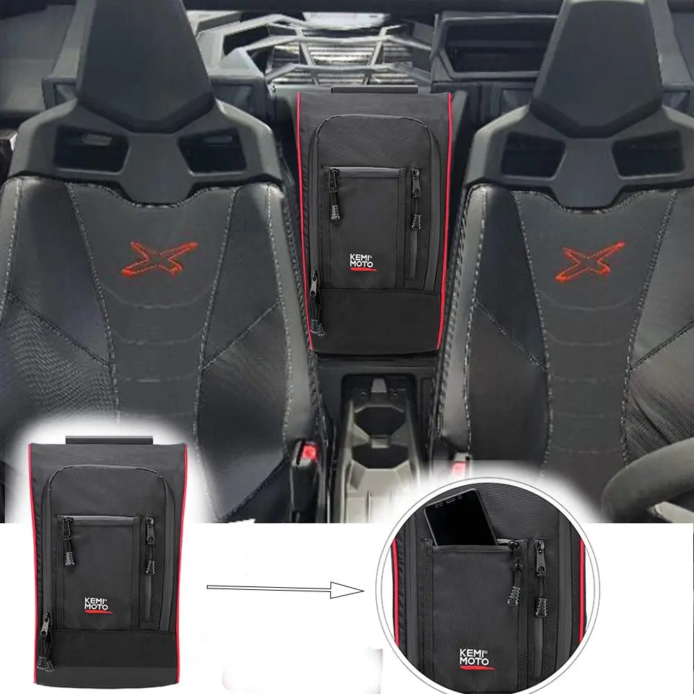 KEMiMOTO Marverick X3 Between Seats 1680D Waterproof Center Console Storage Bag for Can am Maverick X3