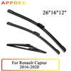 Wiper Front & Rear Wiper Blades Set For Renault Captur Kaptur 2016 2017 2018 2019 2020 Windshield Windscreen Front 26"16"12" 1