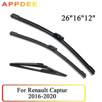 Wiper Front & Rear Wiper Blades Set For Renault Captur Kaptur 2016 2017 2018 2019 2020 Windshield Windscreen Front 26"16"12" 1