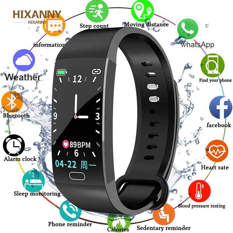 

Smart Bracelet Blood Pressure Measurement Fitness Tracker Watch Waterproof Heart Rate Monitor Smart Wristband Women Men Watch