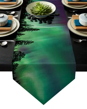 

Aurora Jungle Scenery Table Runner Table Flag Home Party Decorative Tablecloth Table Runners for Wedding