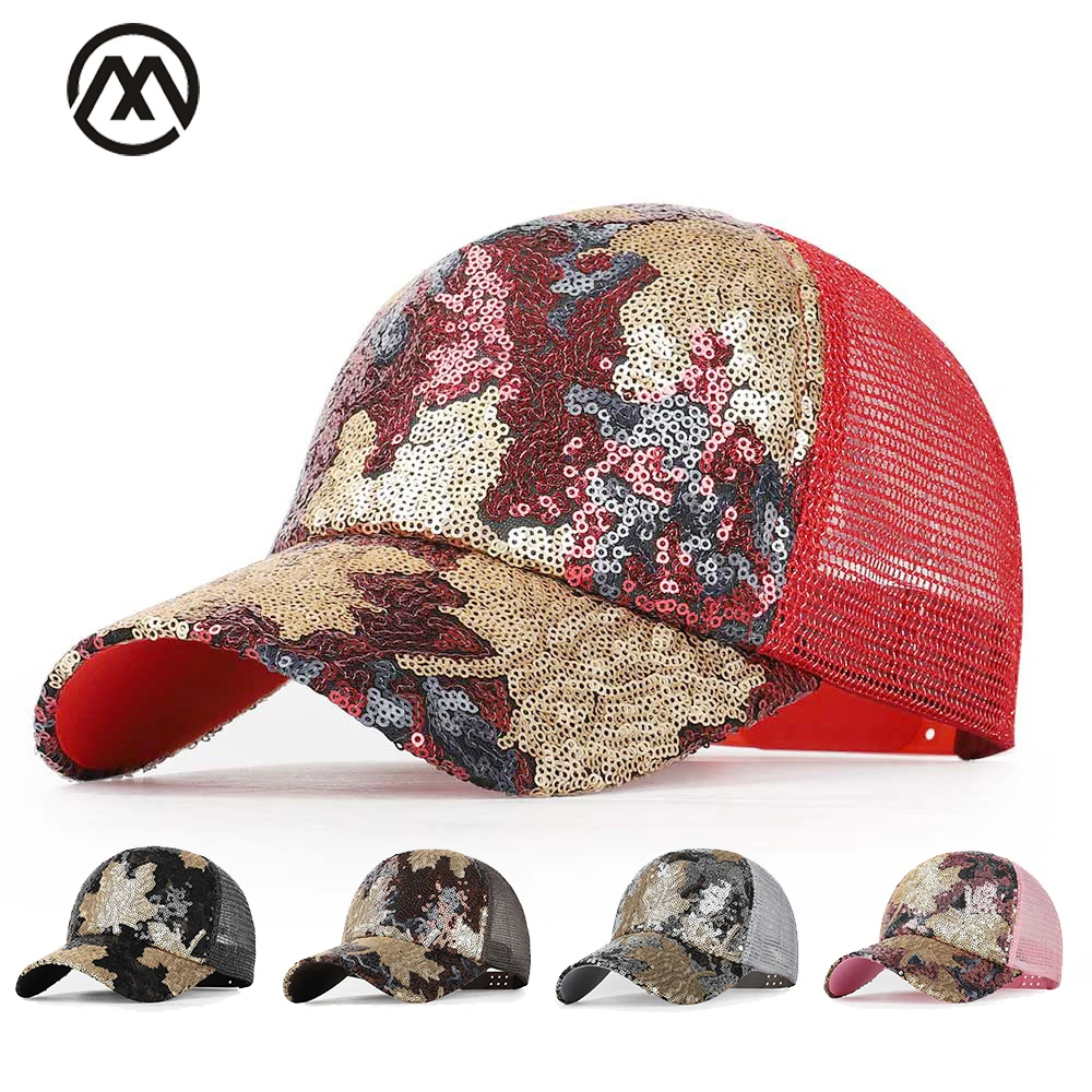 women's sequin baseball cap