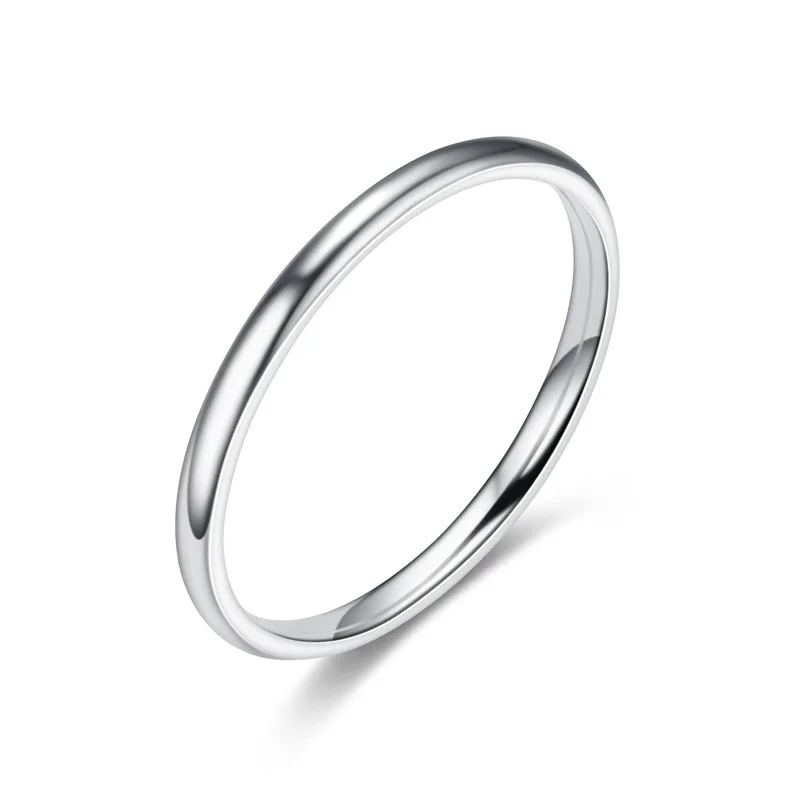 Couple Ring 2MM Thin Titanium Steel For Women And Men