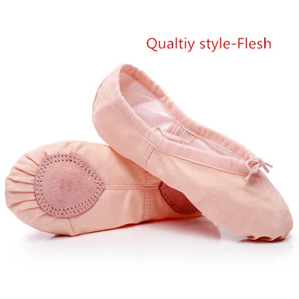 Розовые, синие, розовые, красные, черные, белые, зеленые балетки для девушек, женские балетки для йоги, Zapatos De Punta De Ballet Zapatillas De Ballet - Цвет: Flesh Quality style