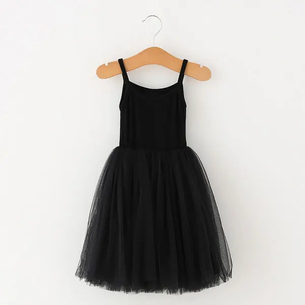 Новое летнее платье для девочек; костюм принцессы для свадебной вечеринки; Детские платья без рукавов для девочек; Сетчатое платье-пачка; одежда для детей - Цвет: black