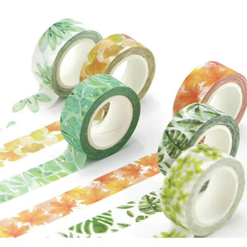 1pcs Leaves Paper Tape Party Favors Gift for Kids Supplies Birthday Scrapbooking DIY Diary Decorative Photo Album Sticker | Дом и сад