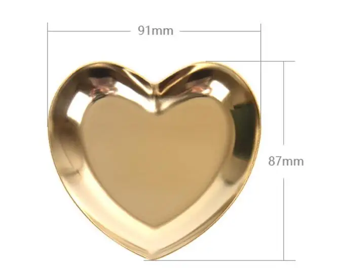 Золотое сердце образные украшения пластина металлическое ожерелье лоток для