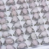 Vintage Natural Rose Pink Quartz Ring for Women Geometric Crystal Engagement Rings Set Female Gift Fine Jewelry 25Pcs/lot 2