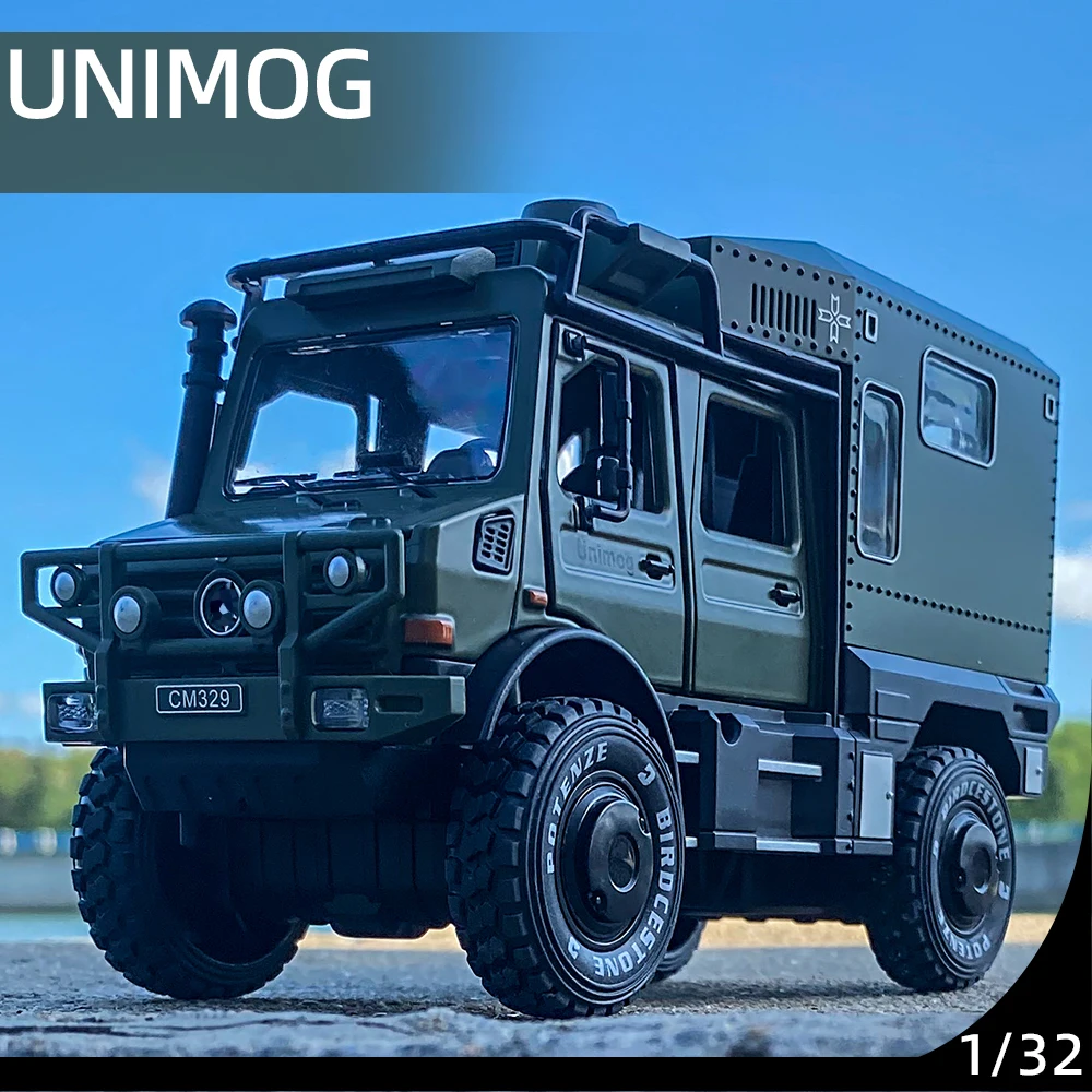 1:28 Unimog U5000 Rv Orv Off-road Vehicle Motorhom Alloy Car