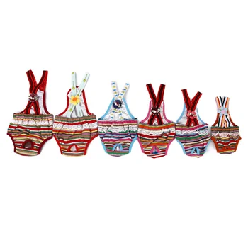 

1pc Dog Diaper Soft Colorful Strips Comfortable Sanitary Pants Physical Pant Diaper Female Dog Suspender for Small Animal Pet