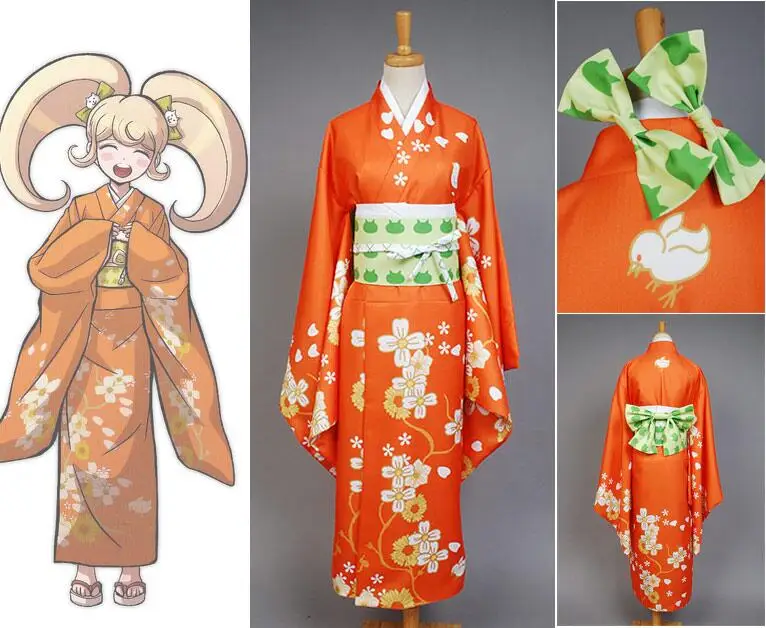 Супер данганронпа 2 Hiyoko кимоно Сайондзи костюм для женщин девушек искусственное