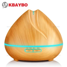 400ml Aroma Essential Oil Diffuser Ultrasonic Air Humidifier with Wood Grain 7 Color Changing LED Lights for Office Home Bedroom
