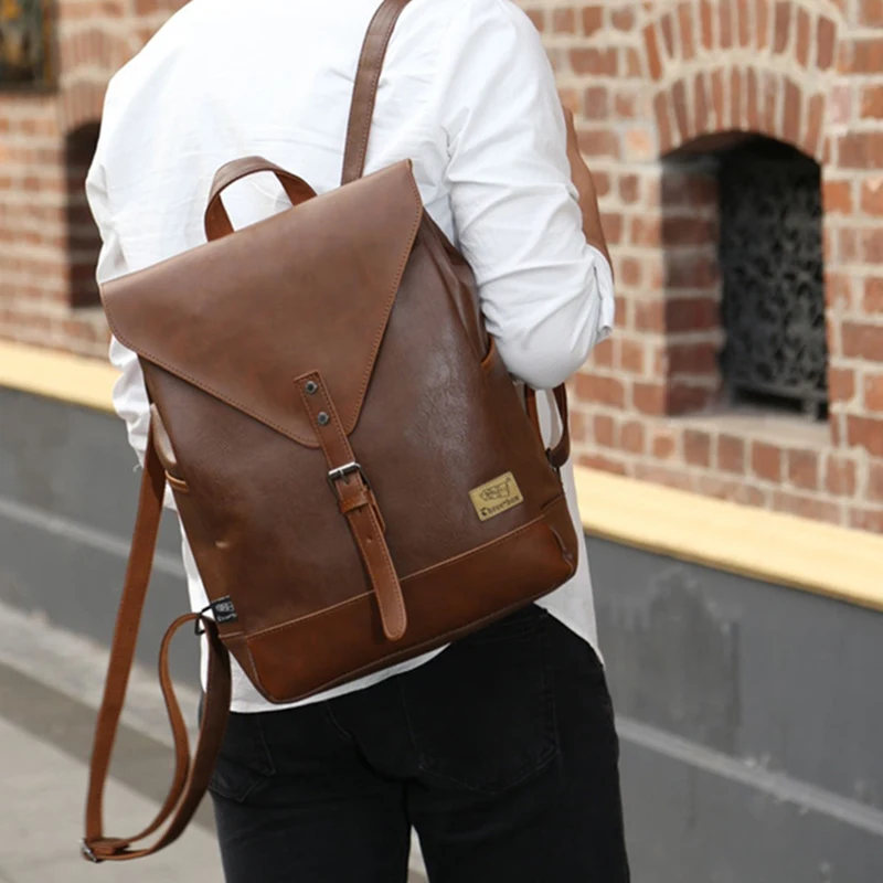 

2020 Women Retro Fashion Backpack Unisex Travel Backpack School Bags Men Leather Large Laptop Business Bag Shopping Bag