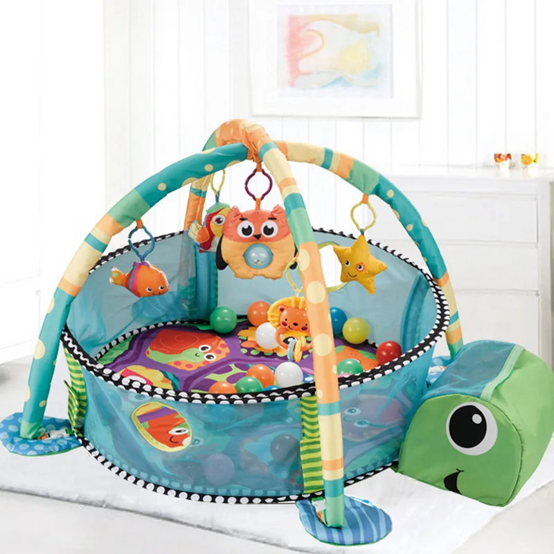 

CYSINCOS Infant Multi-functional Marine Ball Pool Fitness Rack Kid Marine Ball Fence Game Blanket Childs Saft Activity Game Pool