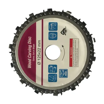 

5 Inch Chain Grinder Chain Saws Disc Woodworking Plate Tool 14 Tooth Multi-Functional Wood Carving Disc Angle Grinding Tools #Y5