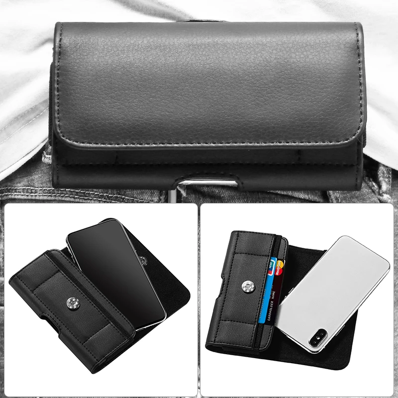 Кожаный чехол для телефона, сумка для телефона с зажимом на ремне, чехол для телефона 3,5-6,3 дюймов, поясная сумка с отделением для карт для iPhone 11 pro, samsung, Xiaomi