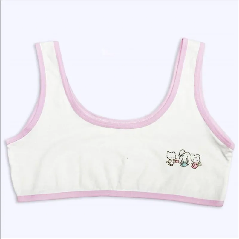 

Teenage Young Girls Developmental Underwear Big Middle School Pupils Sports Vest Pure Cotton Vest girls training bra