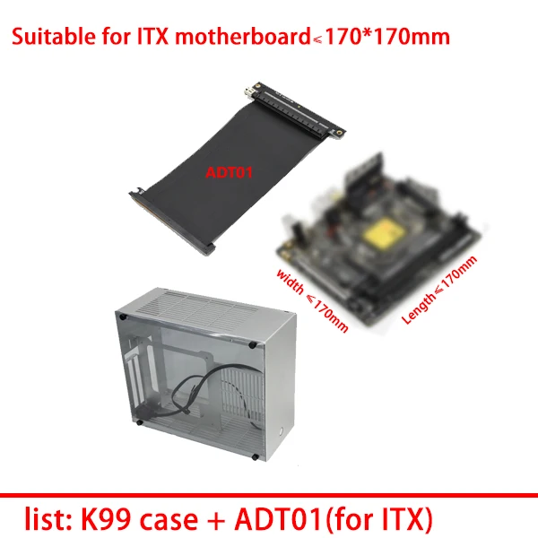 PK99 A4 чехол i5 i7 i9/2060 2080Ti в алюминиевом корпусе водяное охлаждение ITX игровые Компьютерные шасси k99 v2 M-ATX - Цвет: K99-ADT01