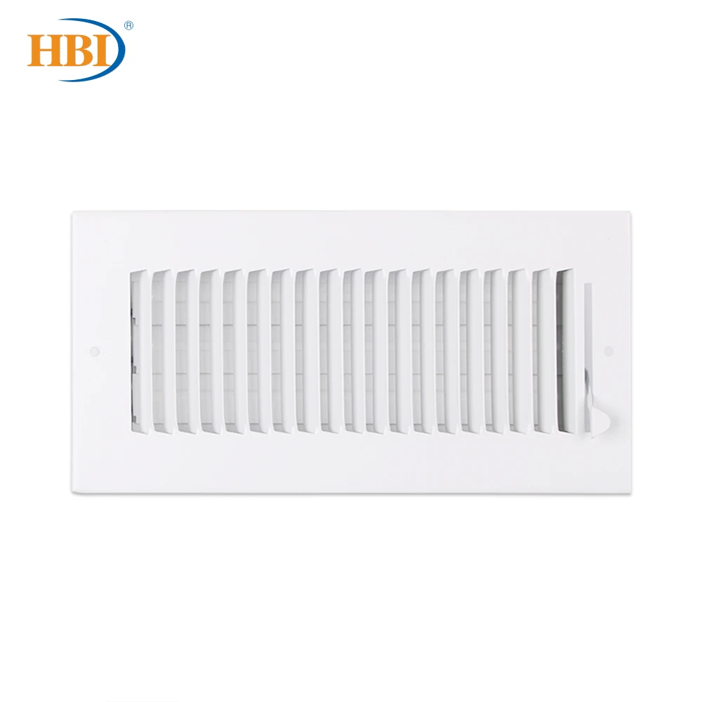 HBI-rejilla de ventilación de hoja recta, válvula de salida de aire, cubierta de ventilación de acero para techo/pared lateral, W10 x H4