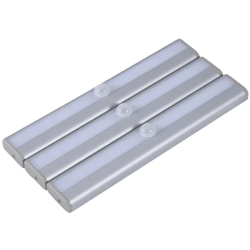 

3pcs 10LED Human Motion Sensor Night Light, Automatically Sense Your Wardrobe, Cabinets, Smart Sensors Ignore Human Movement Dur
