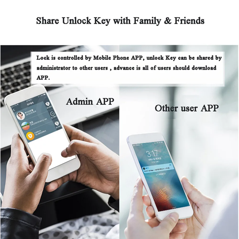Keyless Bluetooth APP intelligent Bike Lock, smart phone access Anti Theft Alert and Waterproof for personal, family or school