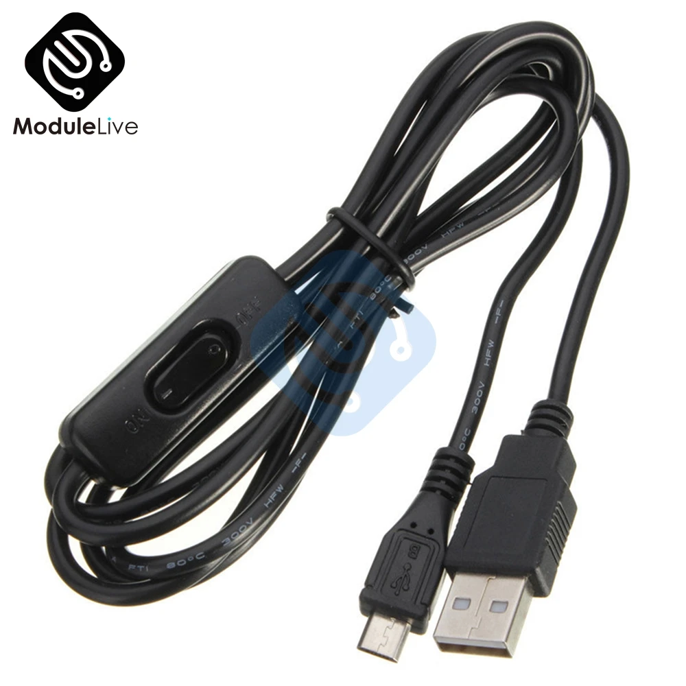 Micro USB зарядка для источника питания кабель мини-кабель с переключателем вкл/выкл 1,5 м 150 см для Raspberry Pi
