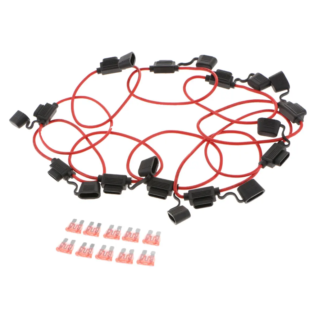 Pack-10 ATC 12 Gauge Blade Fuse Holder Inline AWG Power 12 V Lot Of 25 Pcs