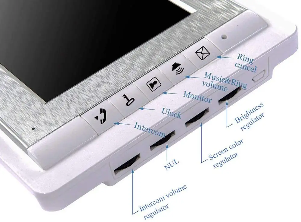 7 ''TFT lcd Проводной видео-телефон двери визуальный видеодомофон Громкая связь домофон система с водонепроницаемой наружной ИК-камерой для дома