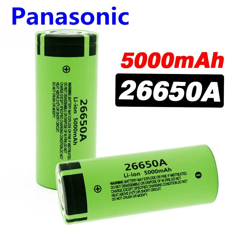 Panasonic100% аккумулятор 26650A 3,7 V 5000mAh высокой емкости 26650 литий-ионная аккумуляторная батарея для светодиодный фонарик