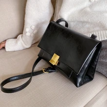 Burminsa корейский стиль замок дизайн мягкие женские сумки через плечо винтажные трещины узор масло воск из искусственной кожи женские сумки на плечо