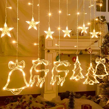 

3M Christmas LED Star Fairy Light String Garland Indoor Outdoor Window Curtain Decoration For Home Wedding Xmas Decor Lighting