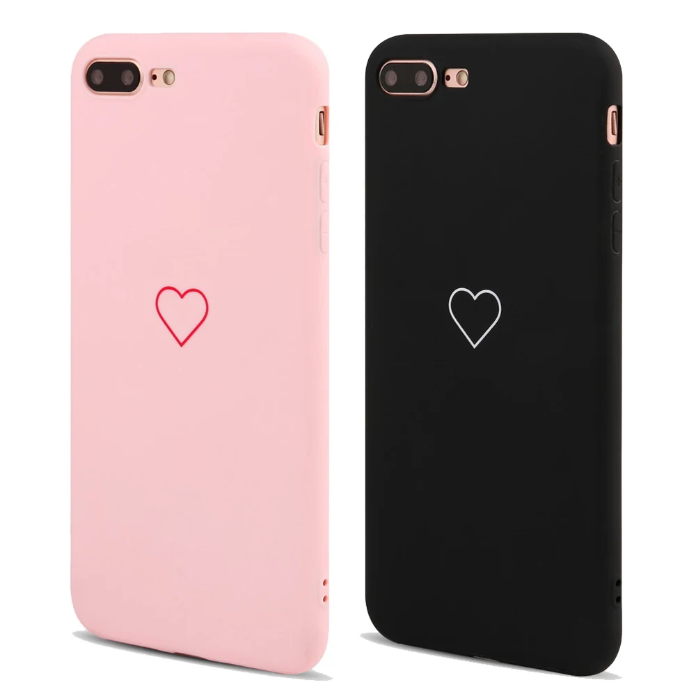 Couples Love Heart Silicone Case For iPhone 11 Pro Max 12 Mini Xs X Xr 8 7 Plus 6S 6 SE2020 Women Cute Shockproof Phone Cover | Мобильные