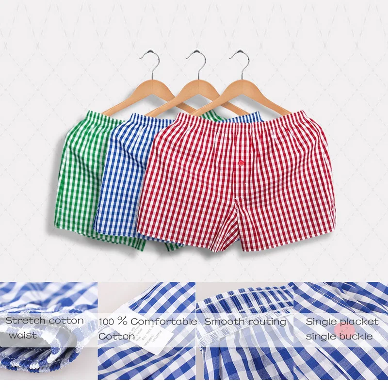 men's underwear with ball pocket New Arrival High Quality Men's Underpants Men Boxer Home Shorts Classic Plaid Combed Male Loose Breathable Family Underpants boxer underwear