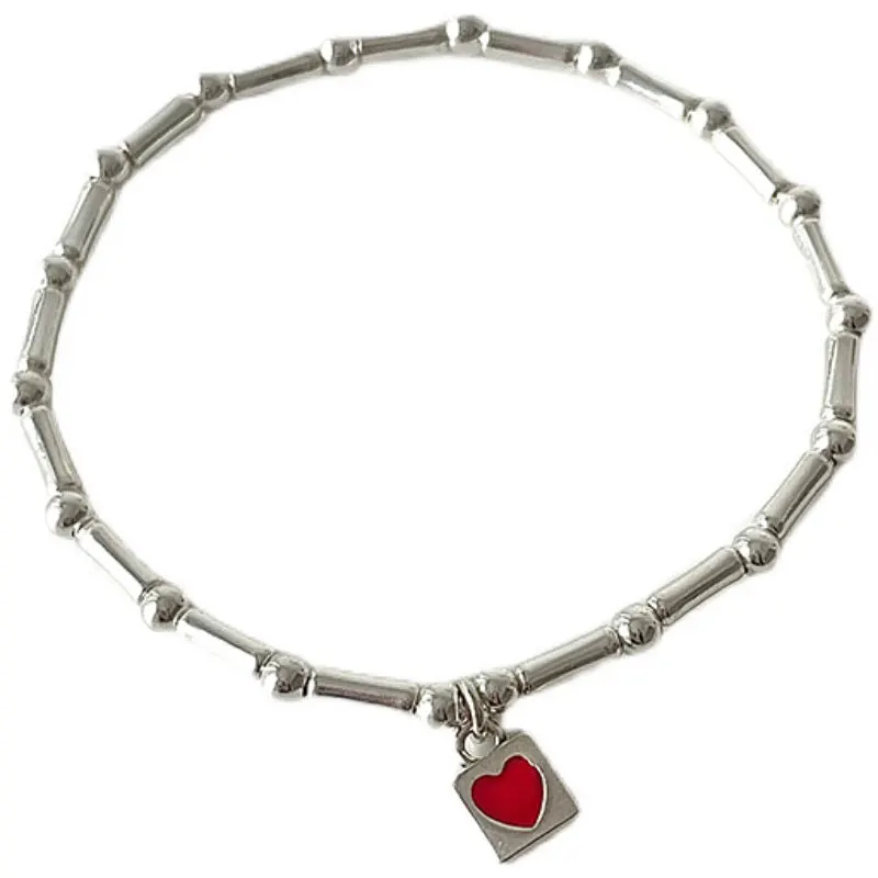 Silver Color Bracelets For Women New Trendy Elegant Creative Bamboo Joint Design LOVE Heart Bangles Party Jewelry bangle bracelet