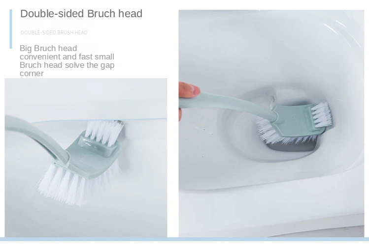 Description Picture 4 of itemHand Held Double-sided Long Handle Gap with Seat Toilet Brush No Dead Corner Toilet Environmental Protection Brush Toilet Clean
