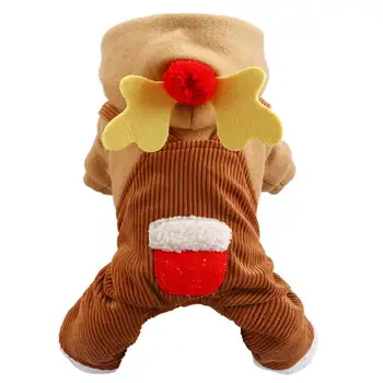 

Funny Christmas Elk Shape Costumes Pet Cosplay Dress Warm Outfits Clothes