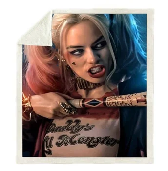

Harley Quinn/The Joker Fleece Blanket Plush 3d Printed for Adults Sofa Sherpa Fleece Bedspread Wrap Throw Blanket style-5