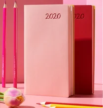 2020 A6 mini simple portable daily planner notebook 365 days monthly daily yealy agenda Pu cover planner
