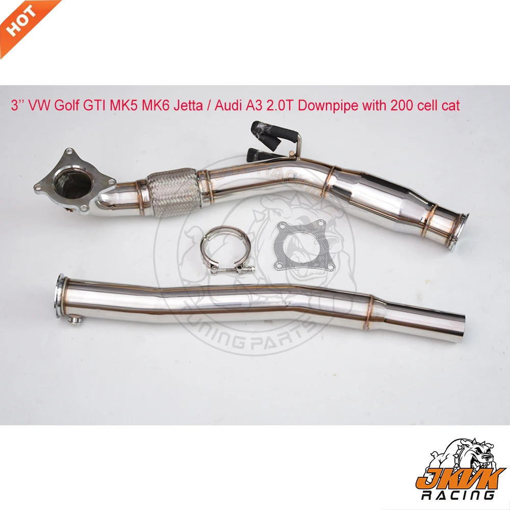 Jkvk Racing 3.0 ''Golf G Ti Mk5 Mk6 A3 2.0T 2006-2010 200 Cell Cat Downpipe